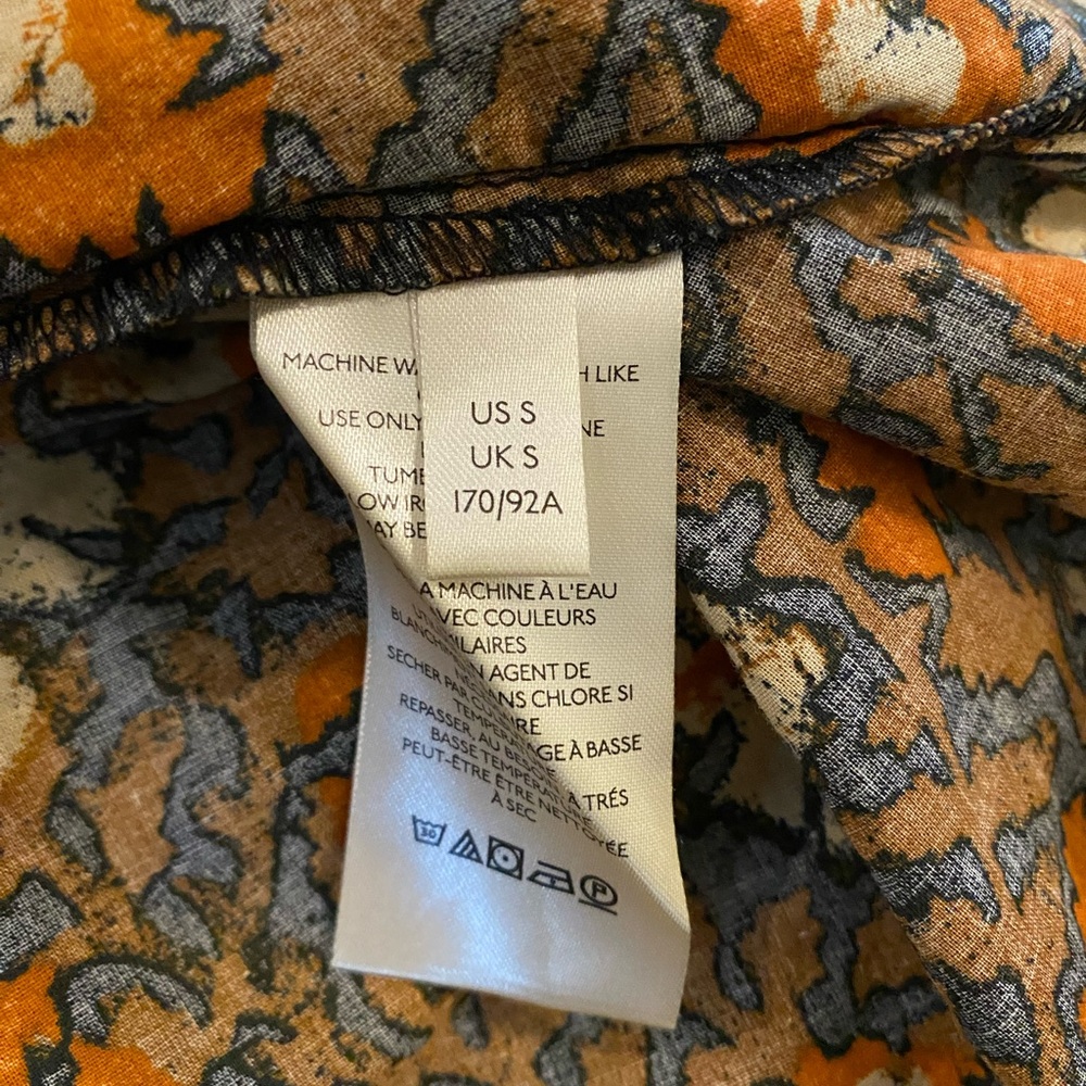 Free People Boho Brown and Orange Blouse Tunic - Picture 3 of 5